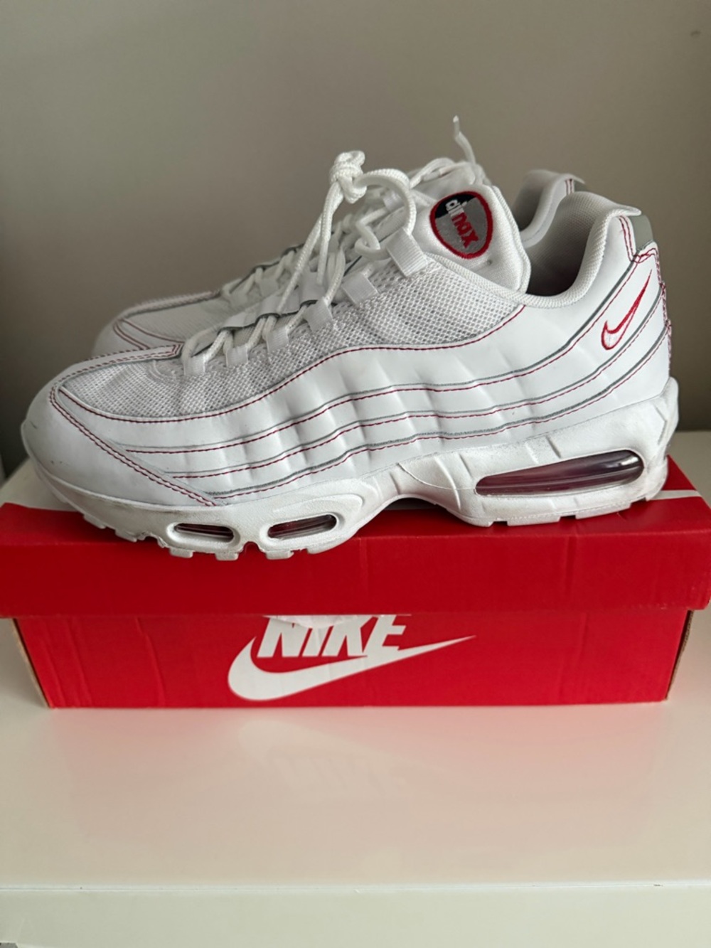 Nike Air Max 95 Sz 11 Big Bubble OG IB7936-100 White University Red Men's